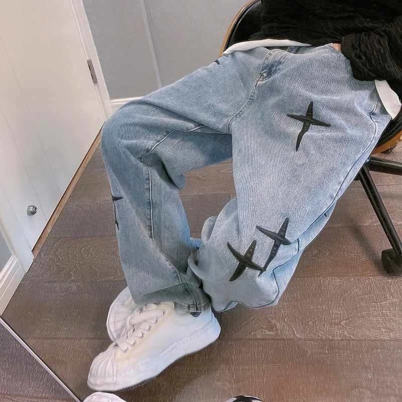 Jeans Men 2023 New Streetwear Baggy Wide Leg Jeans