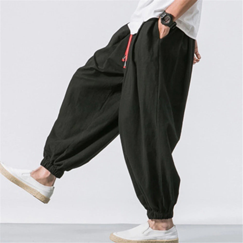 New Oversize Men Loose High Quality Casual Brand Trousers Male