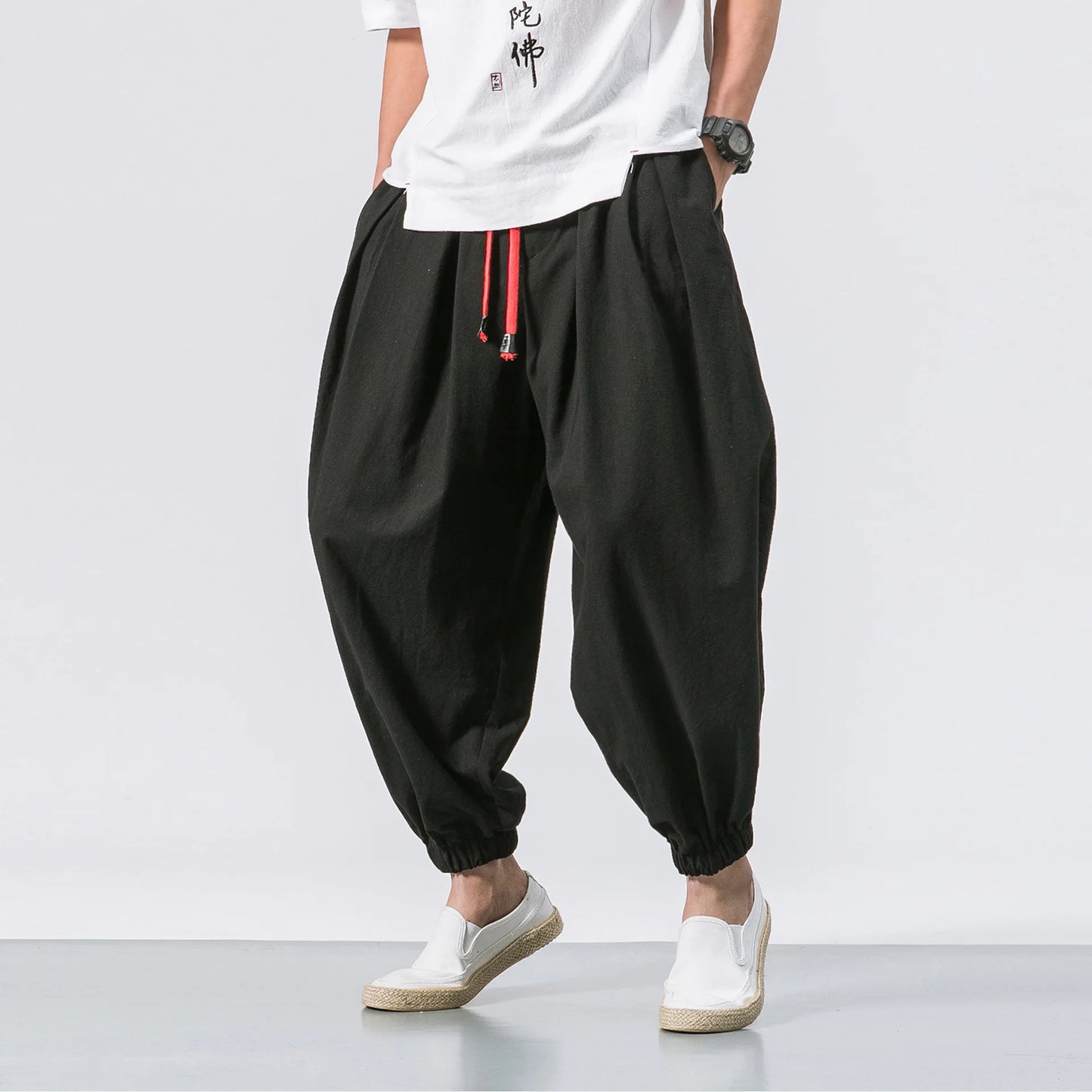 New Oversize Men Loose High Quality Casual Brand Trousers Male