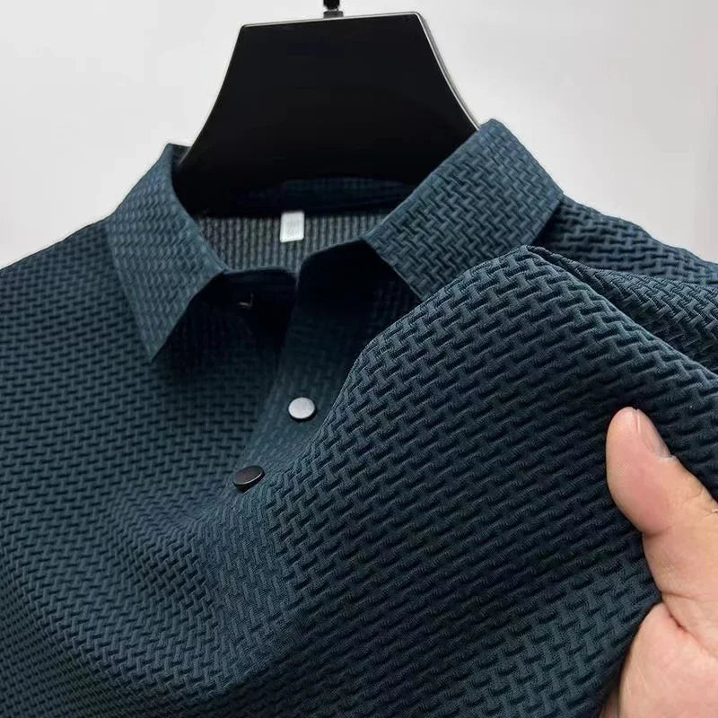 Short Sleeved Bone Flower Solid Color POLO Shirt Fashion Breathable Comfortable Summer Versatile Top