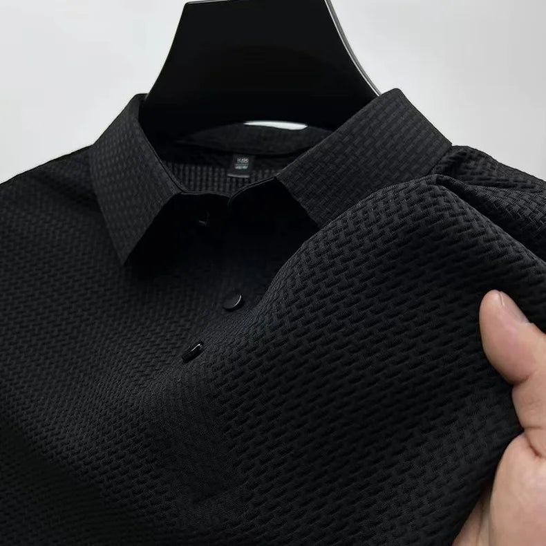 Short Sleeved Bone Flower Solid Color POLO Shirt Fashion Breathable Comfortable Summer Versatile Top