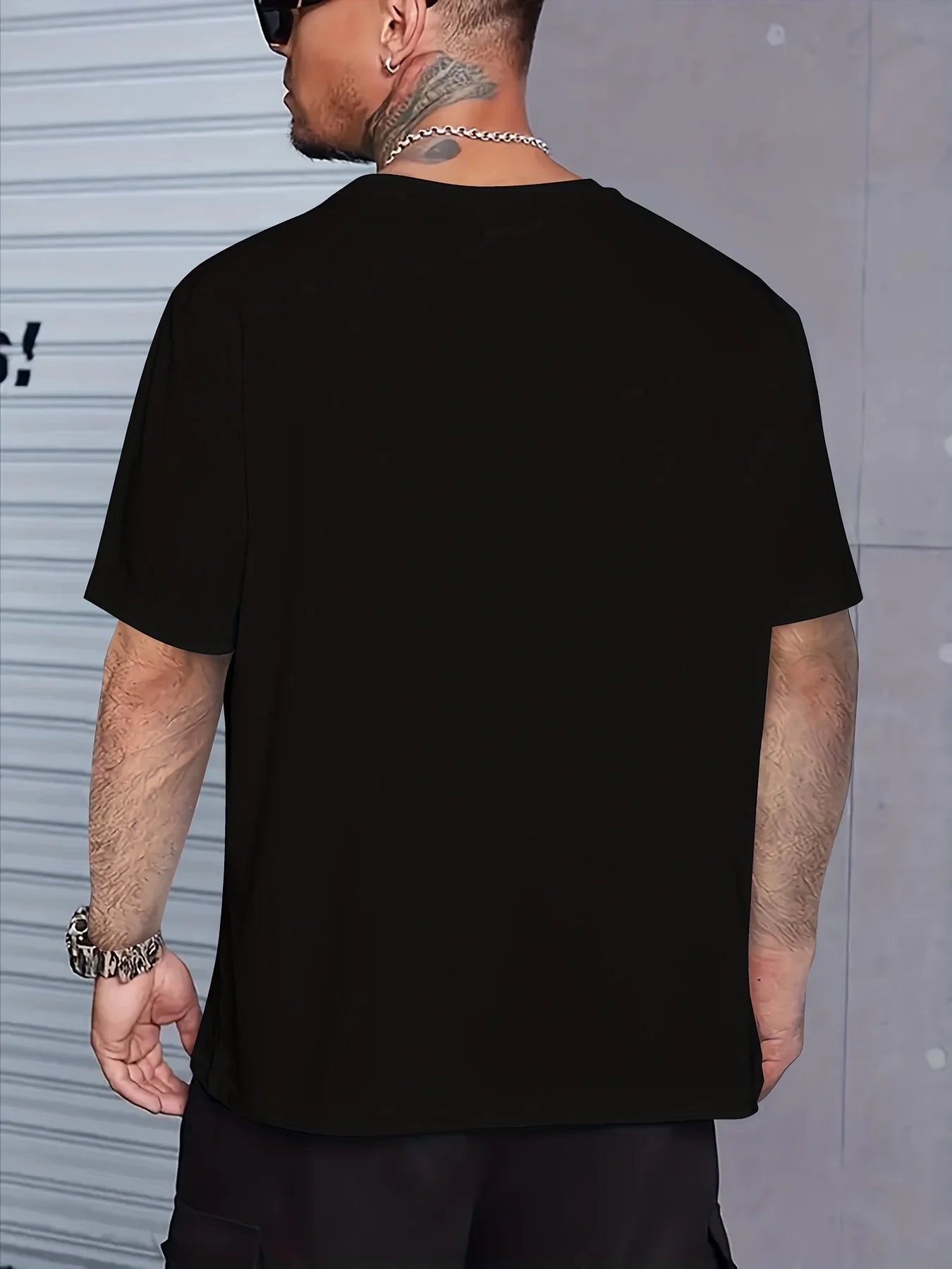 cotton men's summer loose fitting Stylish Bear Pattern short sleeved T-shirt