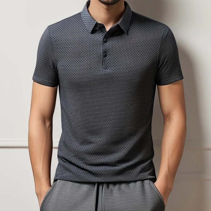 Short Sleeved Bone Flower Solid Color POLO Shirt Fashion Breathable Comfortable Summer Versatile Top