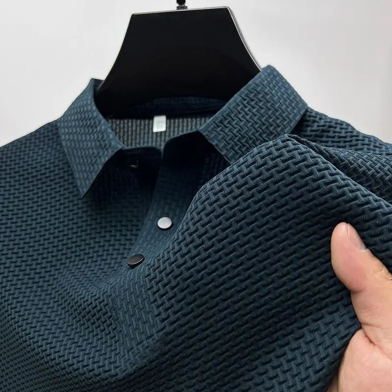 Short Sleeved Bone Flower Solid Color POLO Shirt Fashion Breathable Comfortable Summer Versatile Top