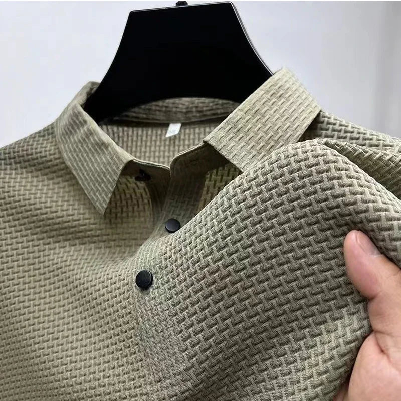 Short Sleeved Bone Flower Solid Color POLO Shirt Fashion Breathable Comfortable Summer Versatile Top