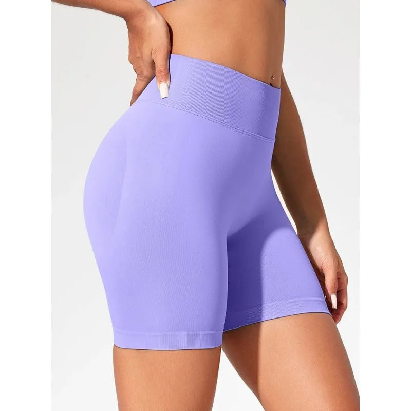 Summer High Waisted Yoga Shorts Fashionable and Sexy Running Fitness Pants Solid Color Yoga Leggings Leggings Women