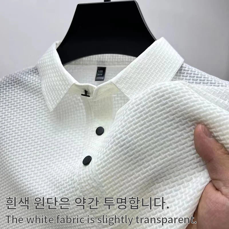 Short Sleeved Bone Flower Solid Color POLO Shirt Fashion Breathable Comfortable Summer Versatile Top