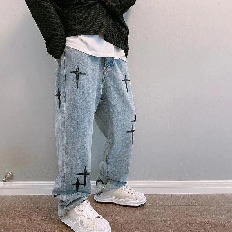 Jeans Men 2023 New Streetwear Baggy Wide Leg Jeans