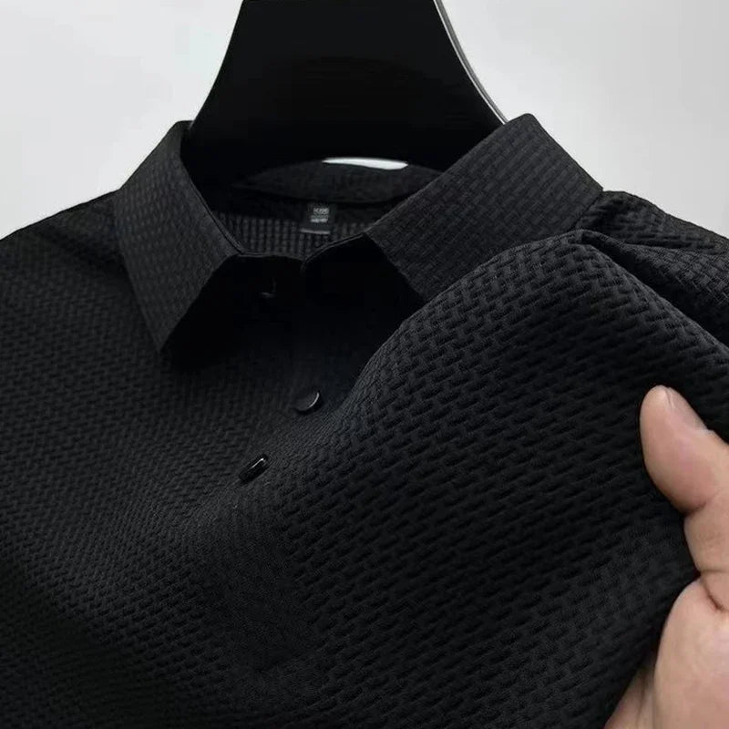 Short Sleeved Bone Flower Solid Color POLO Shirt Fashion Breathable Comfortable Summer Versatile Top