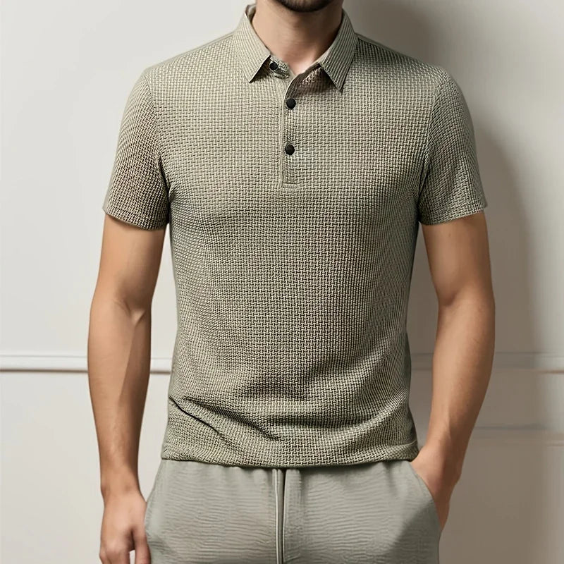 Short Sleeved Bone Flower Solid Color POLO Shirt Fashion Breathable Comfortable Summer Versatile Top