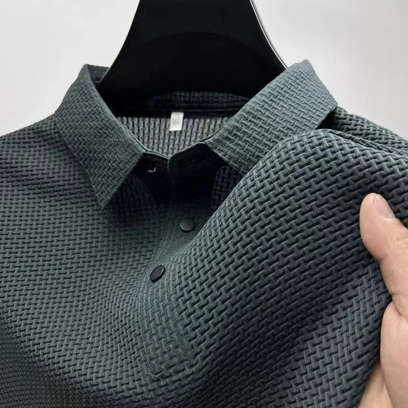 Short Sleeved Bone Flower Solid Color POLO Shirt Fashion Breathable Comfortable Summer Versatile Top