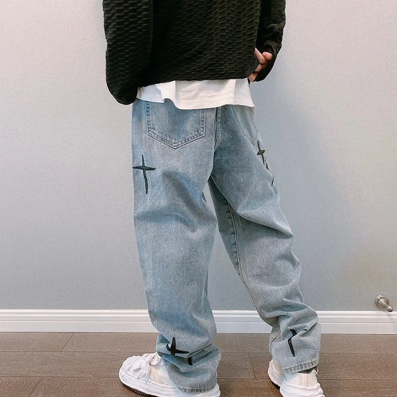 Jeans Men 2023 New Streetwear Baggy Wide Leg Jeans