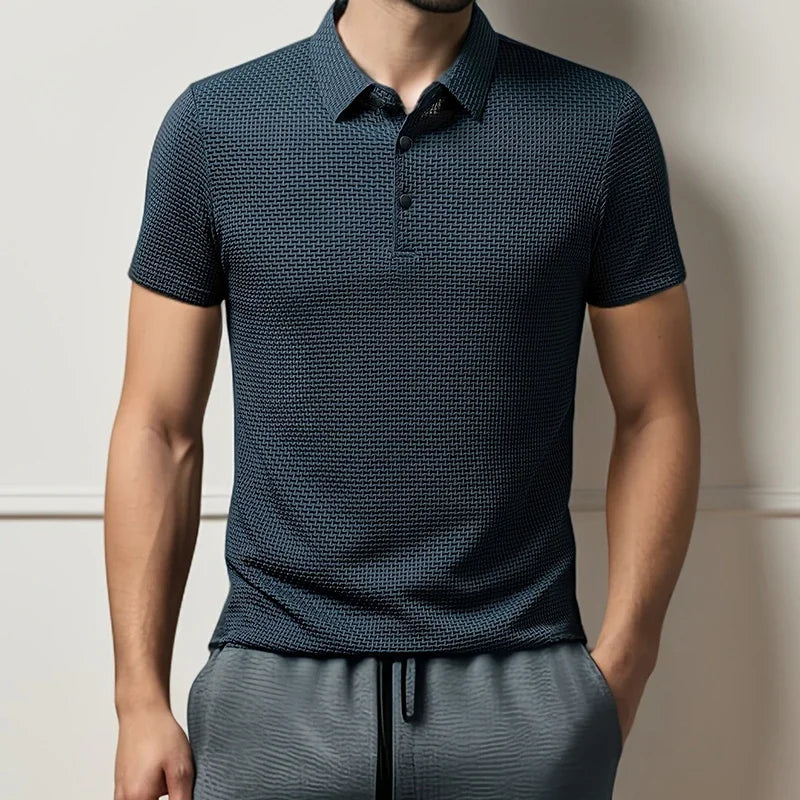 Short Sleeved Bone Flower Solid Color POLO Shirt Fashion Breathable Comfortable Summer Versatile Top