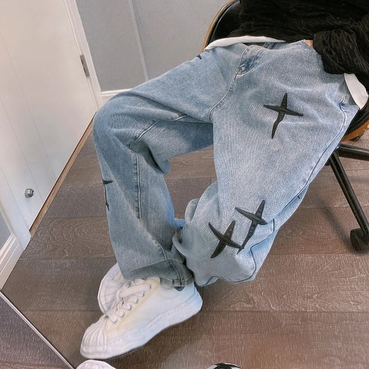 Jeans Men 2023 New Streetwear Baggy Wide Leg Jeans