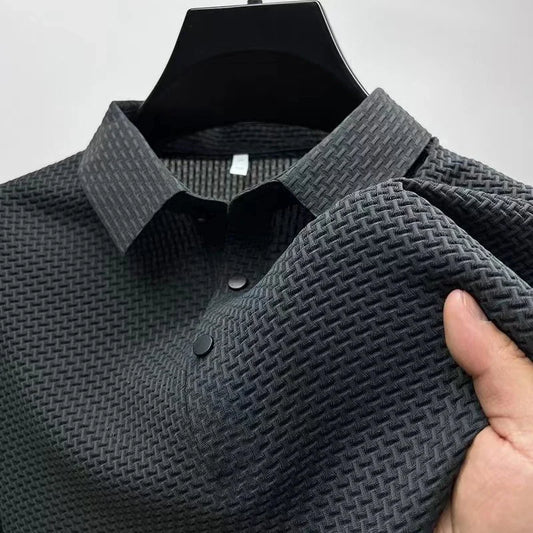 Short Sleeved Bone Flower Solid Color POLO Shirt Fashion Breathable Comfortable Summer Versatile Top